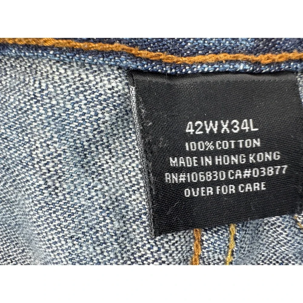 Y2K Rocawear Mens Jeans 42x34 Baggy Wide Leg Straight Fit Embroidered‎ Pockets